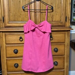 Aqua pink lined mini dress